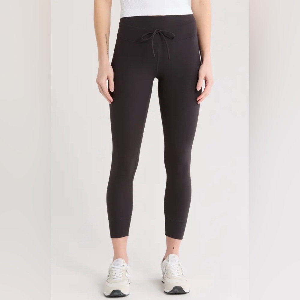 Zella / High Waist Drawstring Leggings / Black / Small